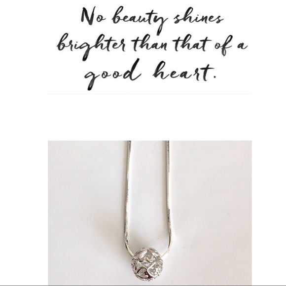 Hollow Ball Heart Design Necklace - Picture 2 of 4